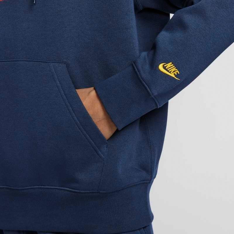 Nike Sportswear Club BB PO Hoodie NSW GFX Comfortable Pullover College Style Sweatshirt Men Hoodies Blue HJ2160451