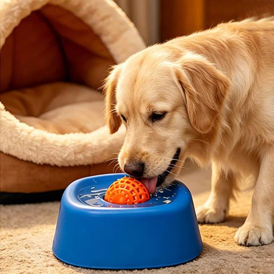 Dog Licking Ball Slow Feeder Semi-Liquid Foods Anti-Splashing Pet Slow Feeding Bowl Food-Grade Silicone Dog Bowl
