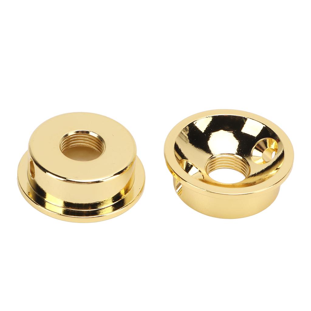 2PCS TL Electric Guitar Jack Cover Round Metal Electrosocket Plate with Mounting Screws Gold