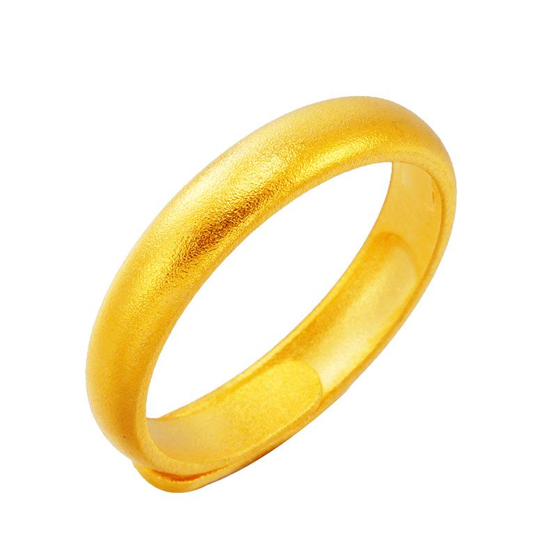 Starożytny Różowy Pierścionek Damski z Mosiądzu, Piaskowany, Pozłacany, Wytrzymały, Otwarty Wzór