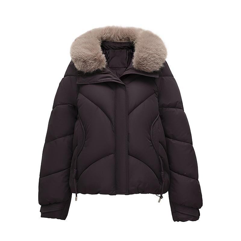 Mom's big fur collar down cotton clothes winter new middle-aged and elderly women's clothing thickened jacket large size cotton clothes