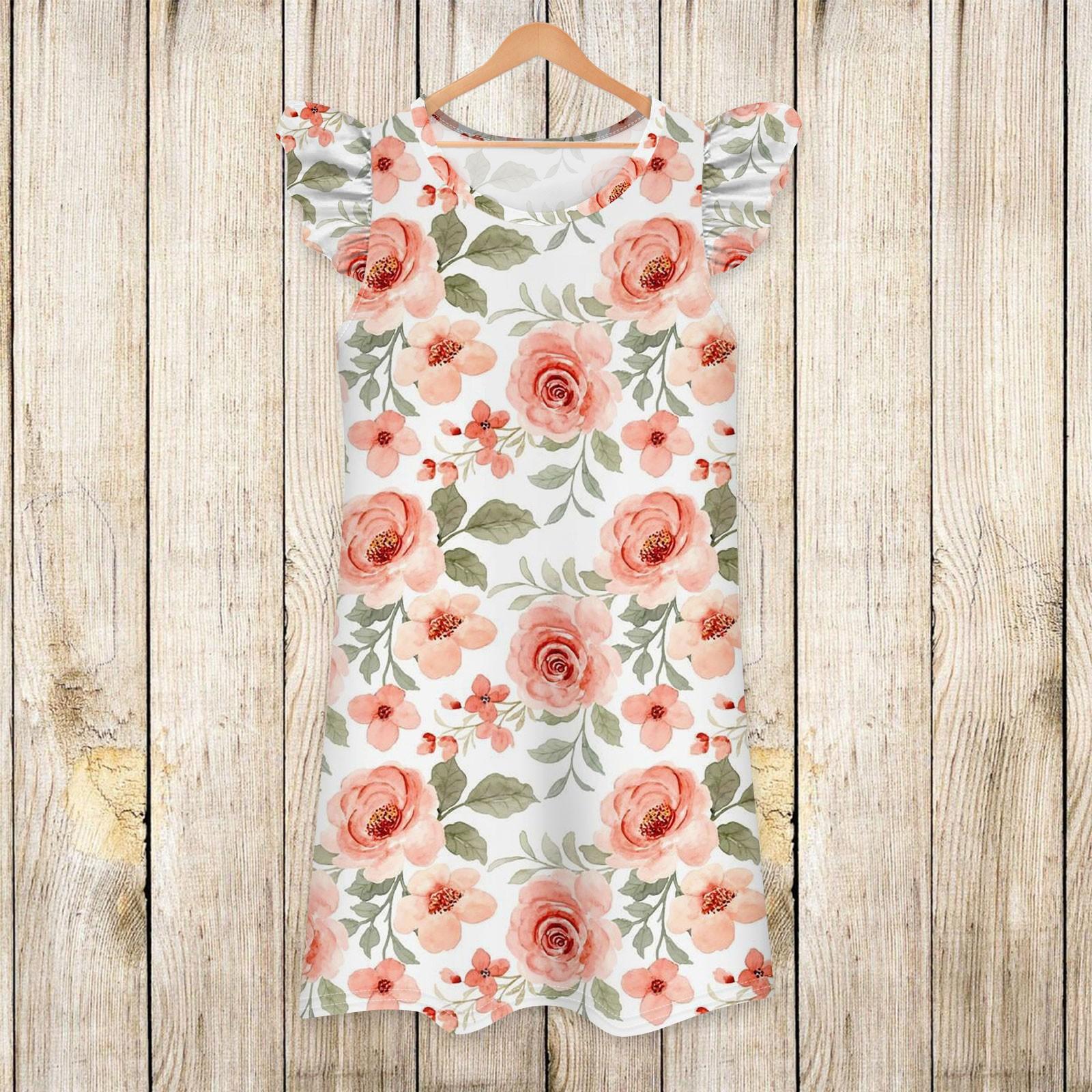 

Детское платье с рукавами-крылышками, юбка с принтом, повседневное платье 160 арбуз красный