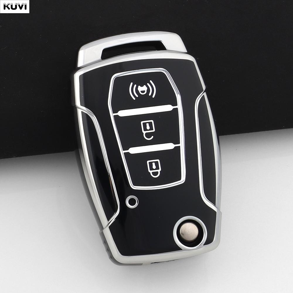 Coque Housse de Clé de Voiture à Rabat en TPU Pour Ssangyong Kyron 2 Sanka Actyon Korando Tivoli Musso Corée Sac Porte-Accessoires white
