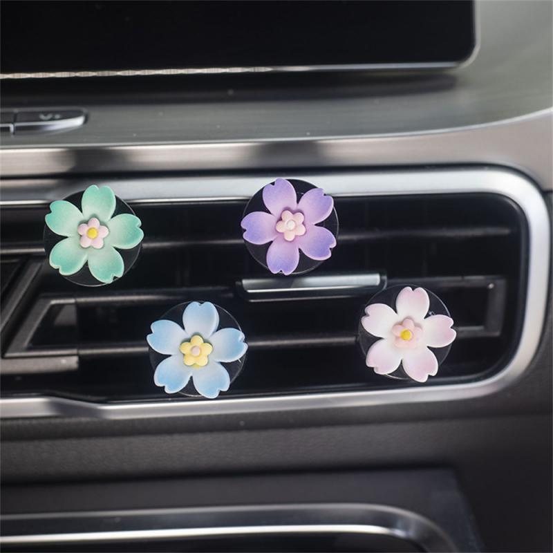 1/2/3PCS Fragrance Flower Decoration Cleaning Fresh Car Air Freshener Car Aromatherapy Peach Flower Fragrance Car Perfume