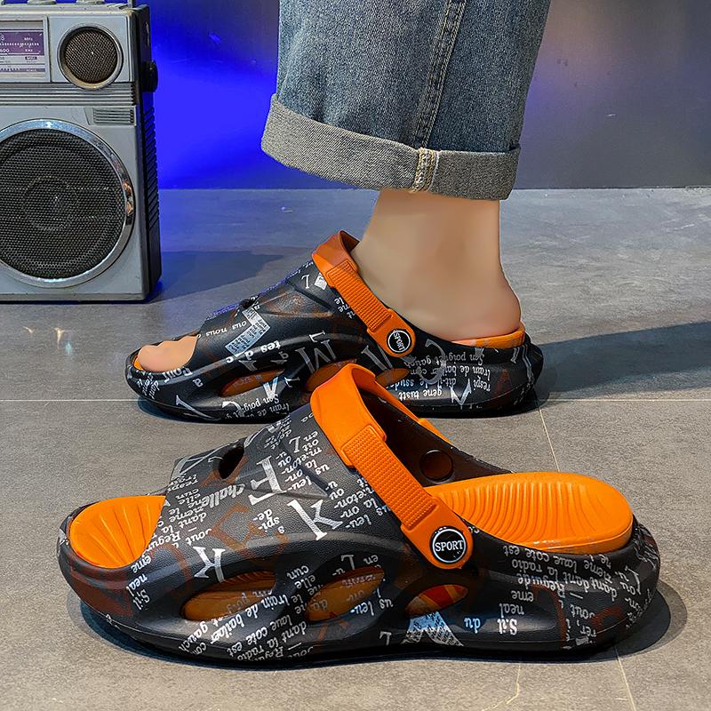 Slippers Men's Summer Beach Platform Outdoor Non-slip Coconut Sandals Men's Outside Wear Driving Shit Feeling Dual-purpose Sandals