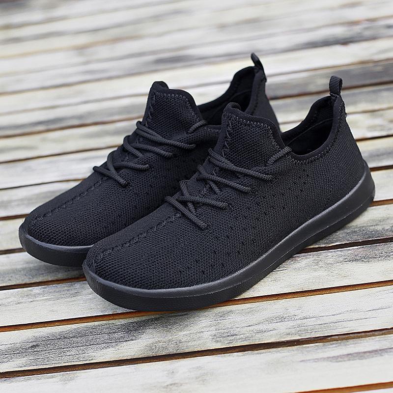 Spring and summer sports casual shoes women's fashion fly-woven mesh men's shoes outdoor breathable couple shoes large size trendy shoes men