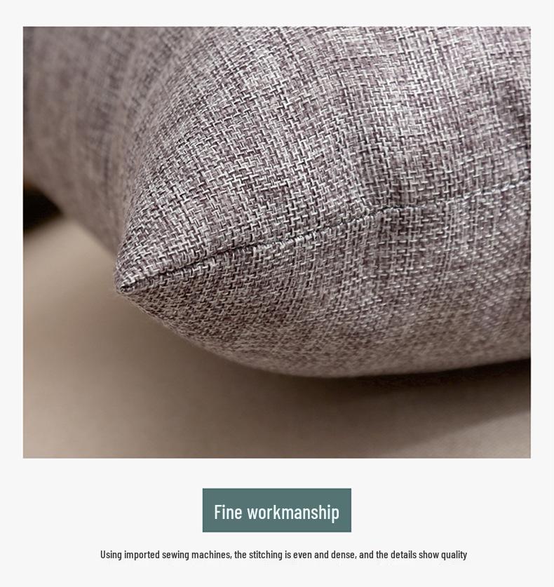 Solid Color Linen Throw Pillow Cover with Customizable Logo.