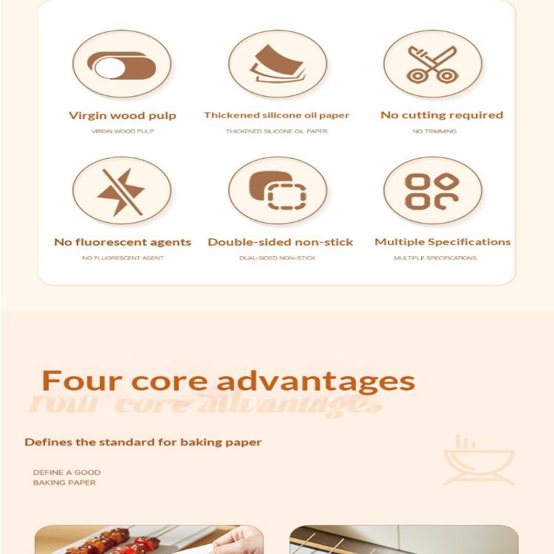 200Pcs Air Fryer Parchment Paper Burger Dessert Sandwich Wrapping Brown Wax Paper Kitchen Oven Paper