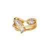 Geometric Zircon Wave Open Ring For Women Stainless Steel Ring New Luxury Fashion Wedding Couple Jewelry Gift