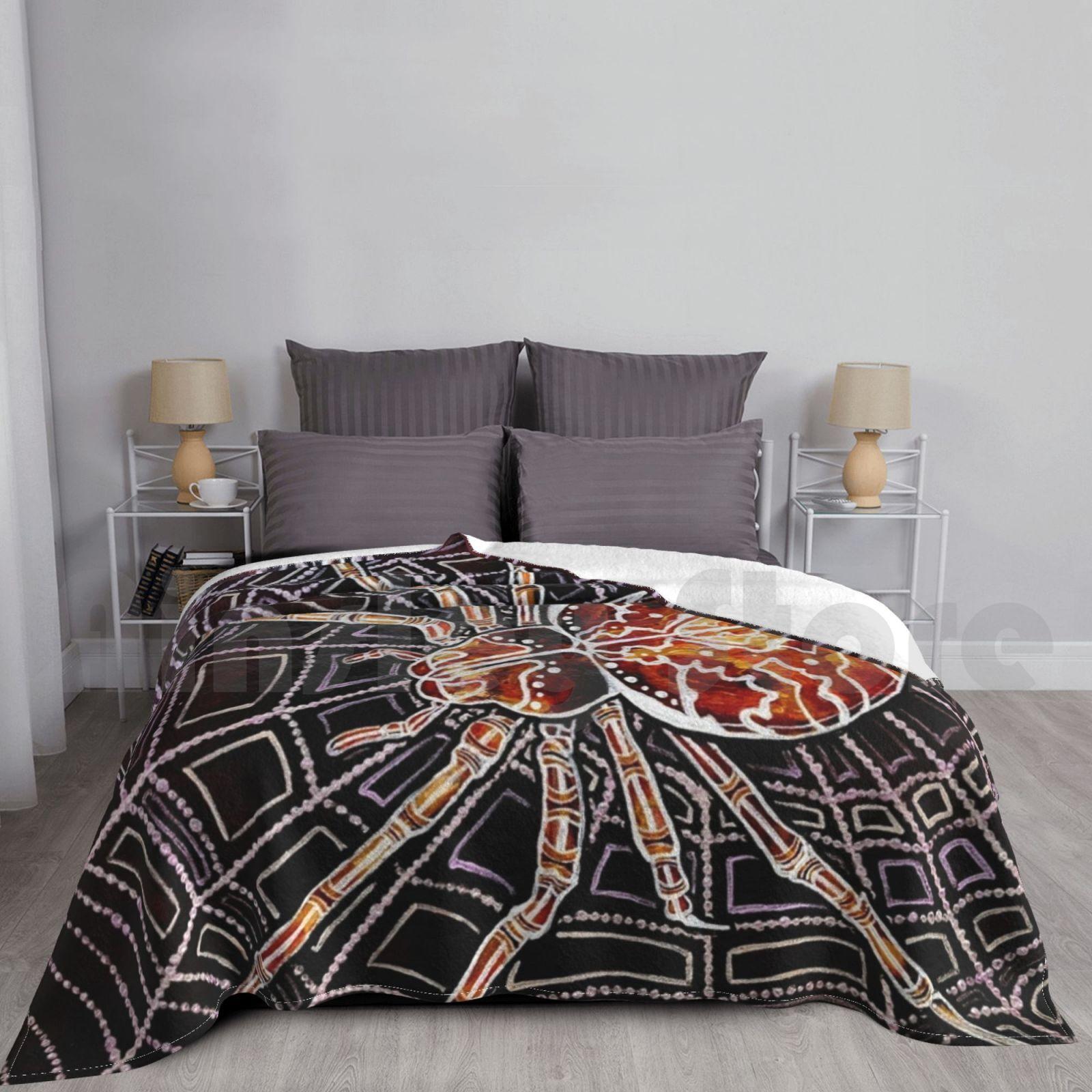 Pearl The Spider Blanket Fashion Custom Spider Arachnid Legs Creepy Web Cobwebs Halloween October Fall Size: 75*100cm, Weight: 230 GSM