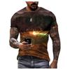 3D Digitaltryckt T-shirt Tonåring Herr Kortärmad Topp Mångsidig Andningsbar