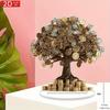 2D Flat Acrylic Money Tree Desktop Decoration, Home Decor Plaque Hanging Wall Art Decorative Garden Decoration for Room Door Signs Hanging Square Livi
