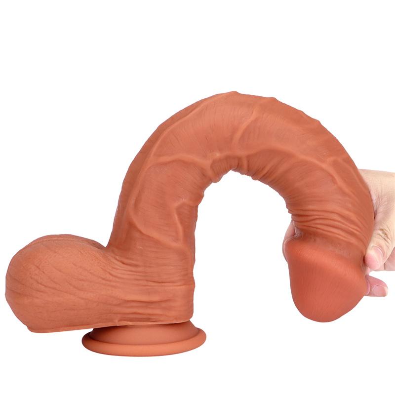 Kvinnelig dobbeltlags silikon Super lang penis Big Mac Simuleringsdildo Super tykk Super Big Dildo