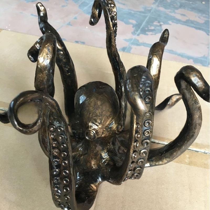 New Octopus Sculpture, Resin Decorative Item, Ocean-themed Living Room Garden Landscape Décor, Unique Home Decoration