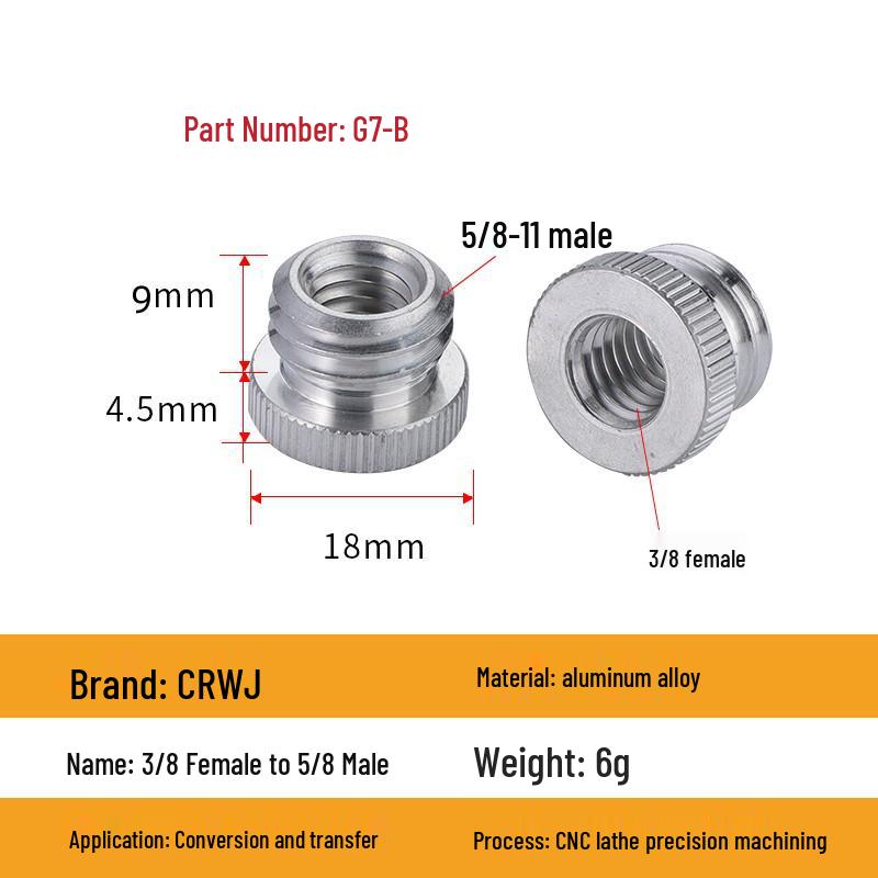 Laser Level Camera Mount Tripod Adapter: 3/8 To 1/4 & 1/4 To 5/8 Conversion Nut Screw