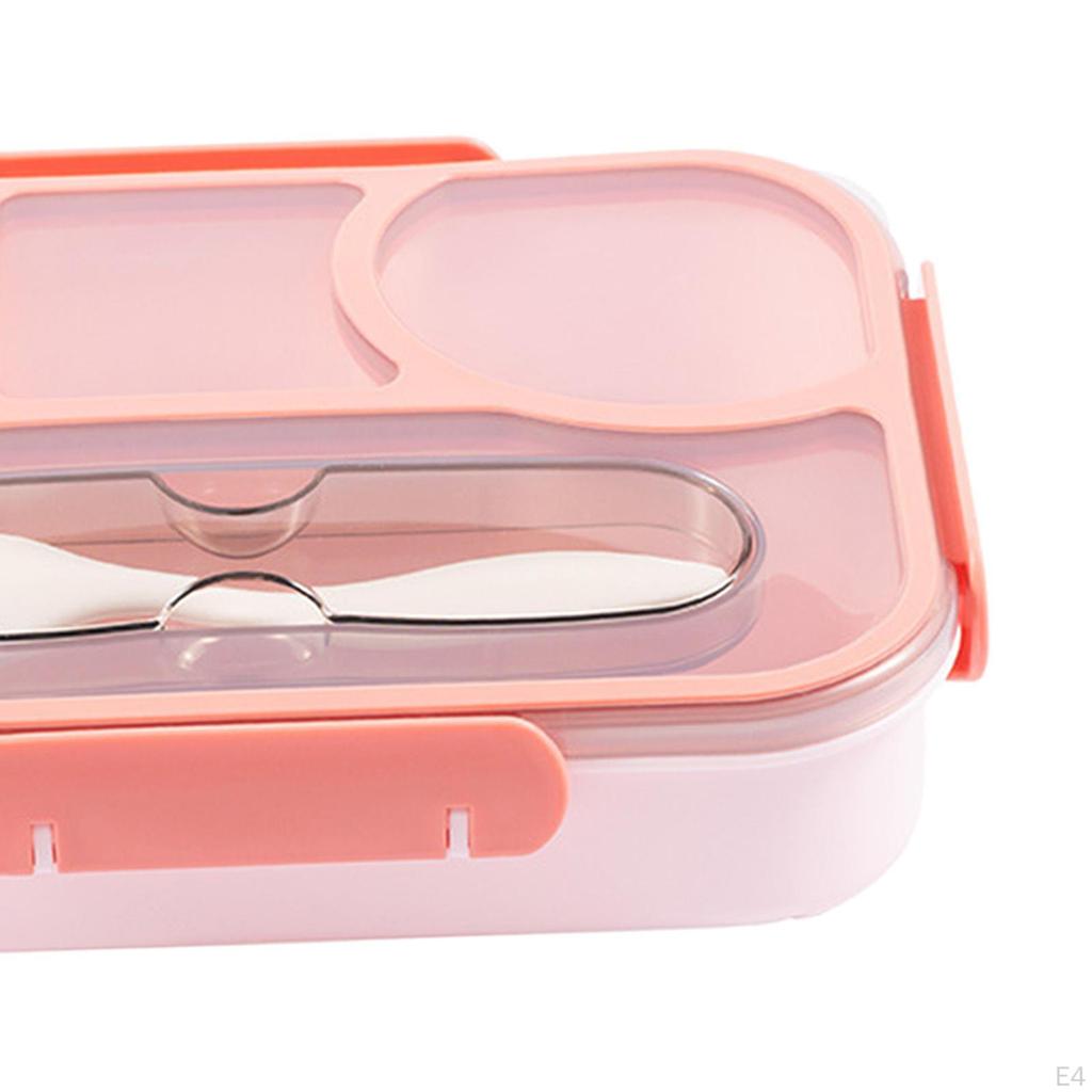 Bento Lunch Box Cookware Smooth Edge Case for Kitchen Traveling Office Grey