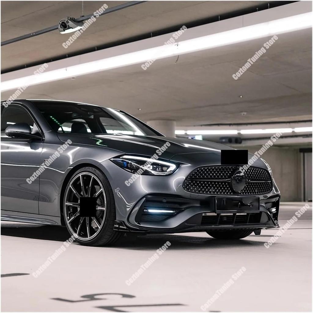 Compatible With Mercedes W206 B Style Front Inserts With LED Locating Light C Class C200 C300e C400e C43 2021-2023 Foglamp Grille LED Trim