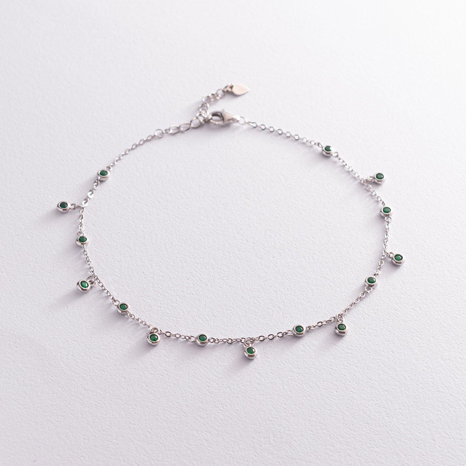 

Срібний браслет з фіанітами на ногу Oniks 28 срібний