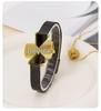 Sleek Black Gold Small Square Quartz Watch, Versatile Steel Band, Waterproof Casual Design