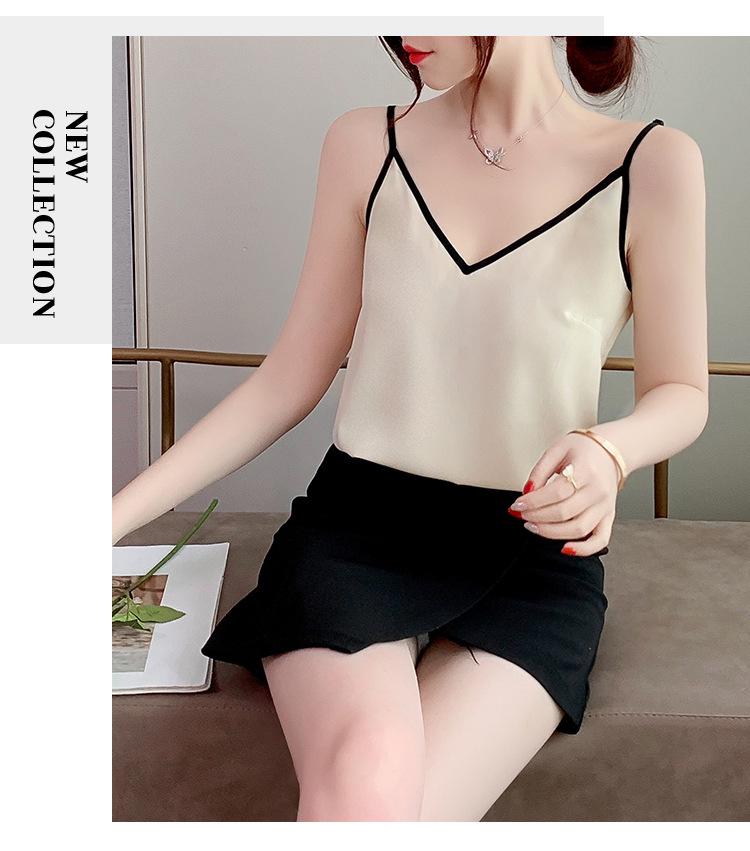 2026 Summer Versatile V-neck Chiffon Camisole: Elegant Layered Top