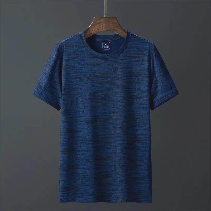 Men's Elastic Quick-Dry Breathable Ice Silk T-Shirt - Lightweight, Sweat-Absorbent, Short-Sleeve for Running and Fitness