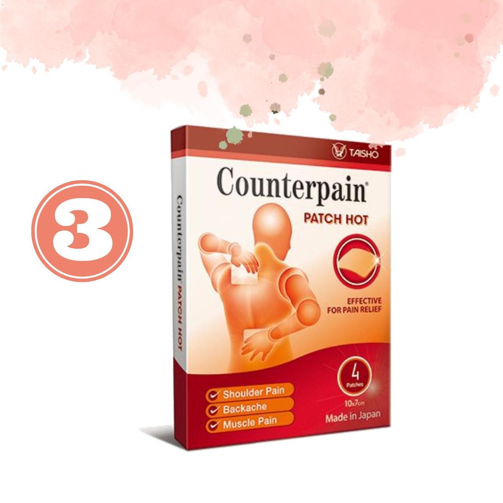 Counterpain Ciepły plaster 7x10cm 4szt. na skręcenia, sztywność barku i zmęczenie mięśni z mentolem