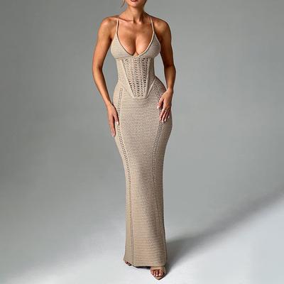 Nová letná plážová sukňa pre ženy Jednofarebná Sexy Pletená Plážová Bikiny Plavky Dámske Šaty