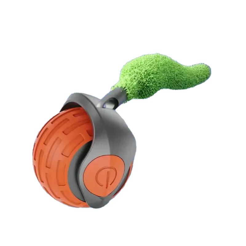 Cat Interactive Ball Rechargeable Smart Pet Electric Toy 3 Mode Automatic Rolling Ball Simulated Tail Dog Cat Training Teaser