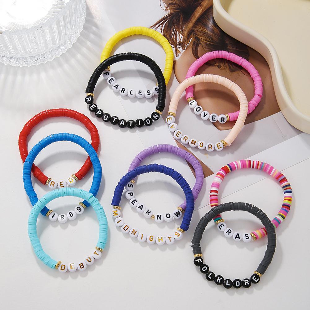 11/14 PCS Colorful Friendship Bracelets for Taylor Swift Fans Album Bracelets Letter Beads Bracelet for Tween Girl Party Favors