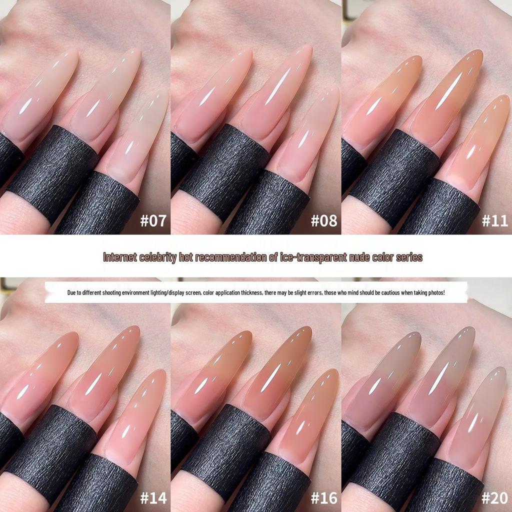 Ice Transparent Nude Gel Polish 2025: Versatile Whitening Sheer Skin Tone Nail Art Phototherapy Gel