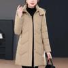 Middle Age Winter Long Coat Female Plus Size Parkas Hooded Elegant Thick Warm Woman Jackets
