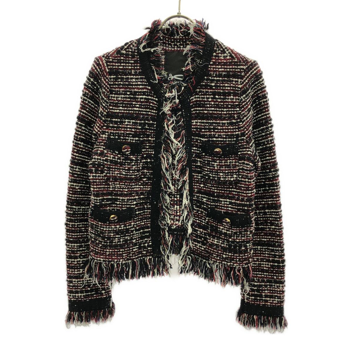 

DENHAM Сделано в Японии Жакет из твида с эффектом крэш, смесь шерсти, F без цвета, Женский, Б/У