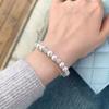 Charm Pearl Crystal Bracelet Shining Zircon Double Layer Bracelet Sweet Beaded Hand Bangle  Party