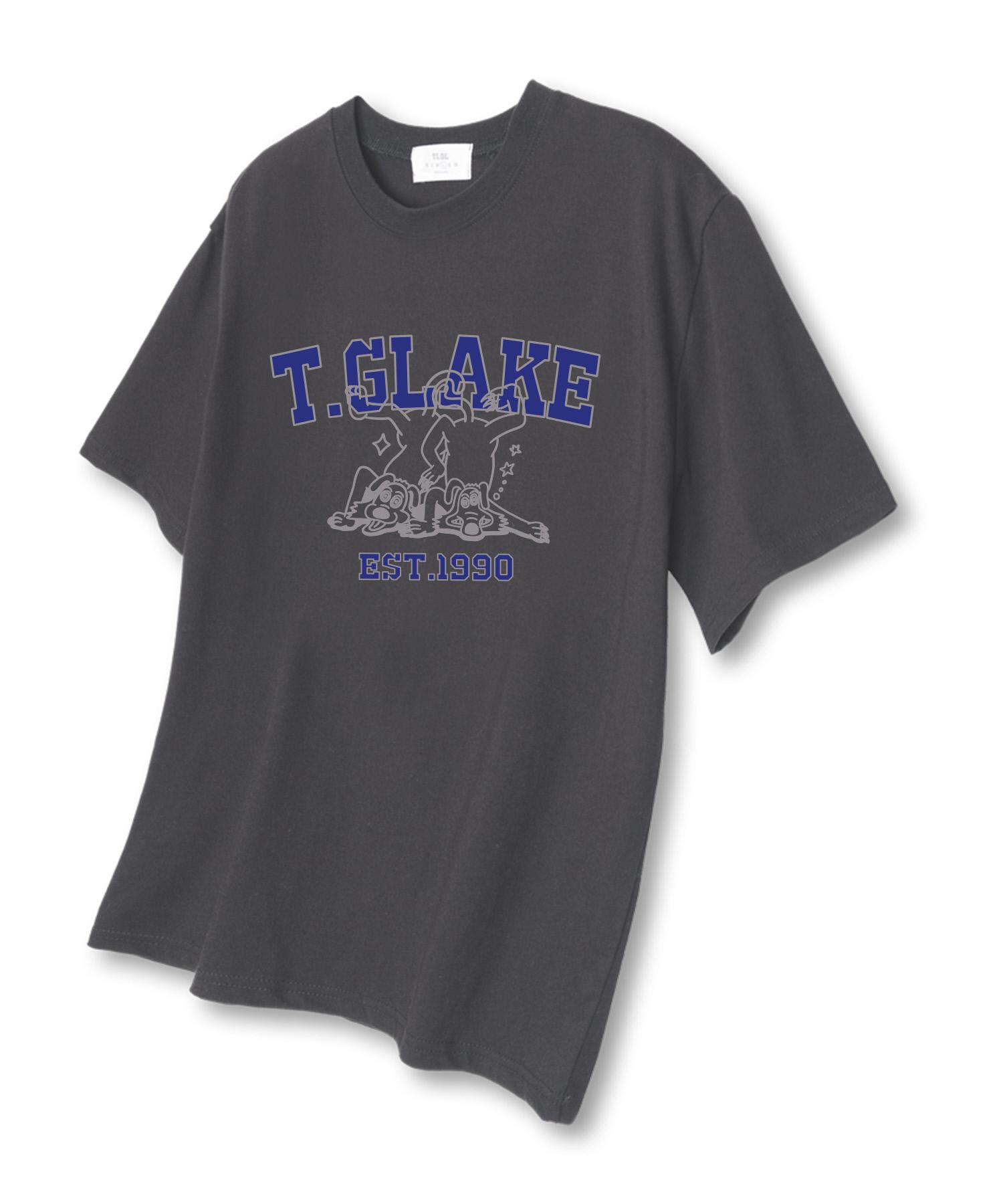 Tee Glake Two Dog Oversized Short Sleeve T-Shirt Dark Gray Xxl