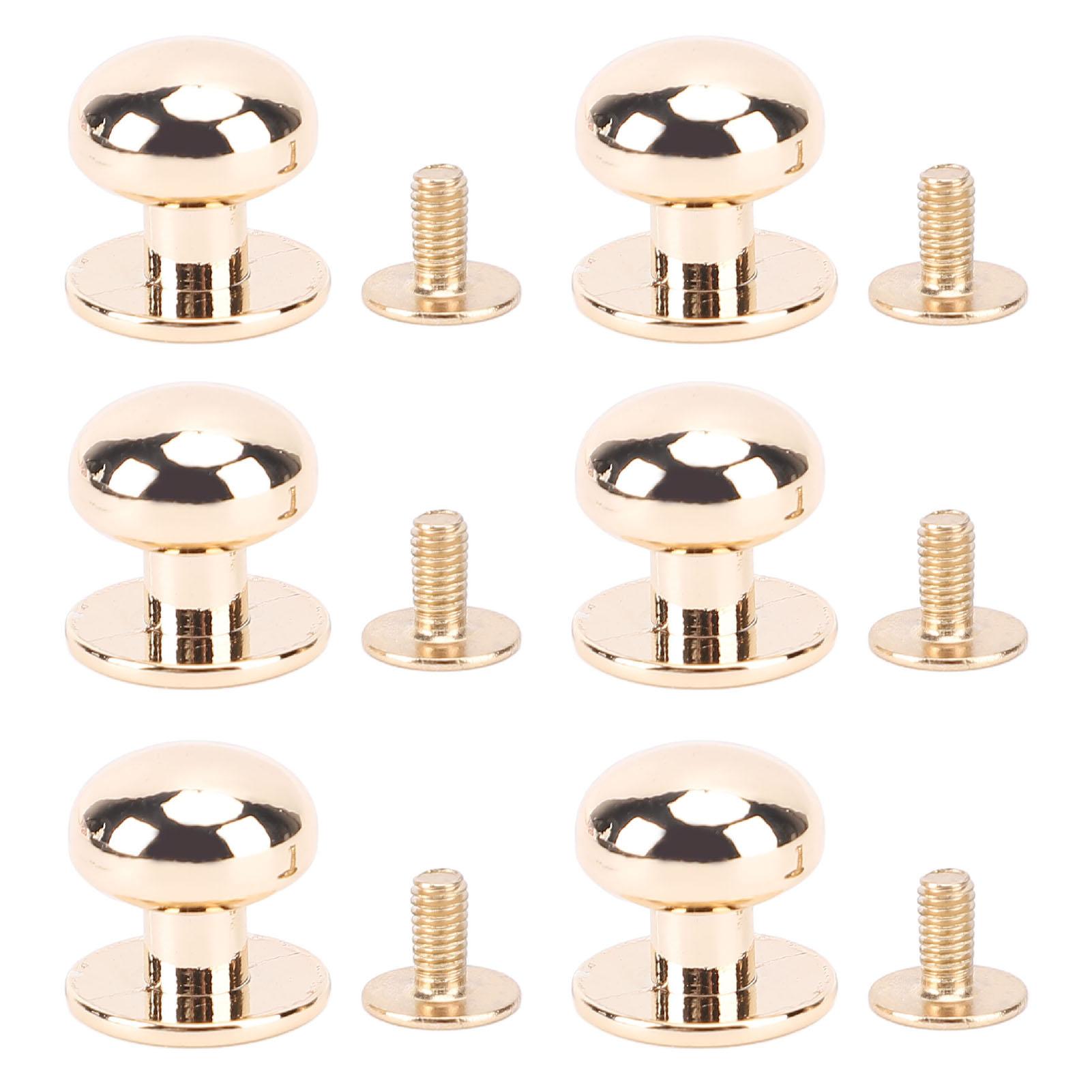 

20 комплектов заклепок с шарообразной головкой, 12 мм, высокая твердость, винтовая задняя часть, заклепки с круглой головкой для рукоделия золотой