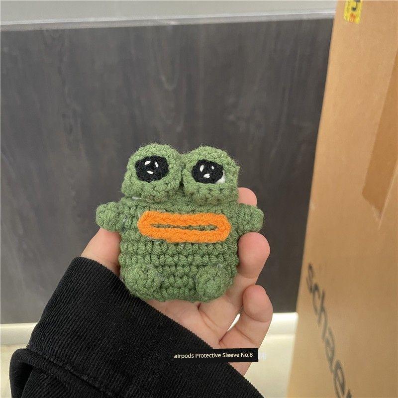 

INS Cute Stuffed Sausage Mouth Frog Airpods2 Generation Earphone Case for Apple Pro Wireless Protective Case Soft Apple AirPods Stuffed sausage mouth frog ear shell