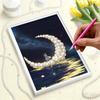 DIY Moonship Pearl Diamond Art Painting Kits for Adults and Beginners,fine View Sparkling Painting Craft Home Wall Decor Handmade Gift