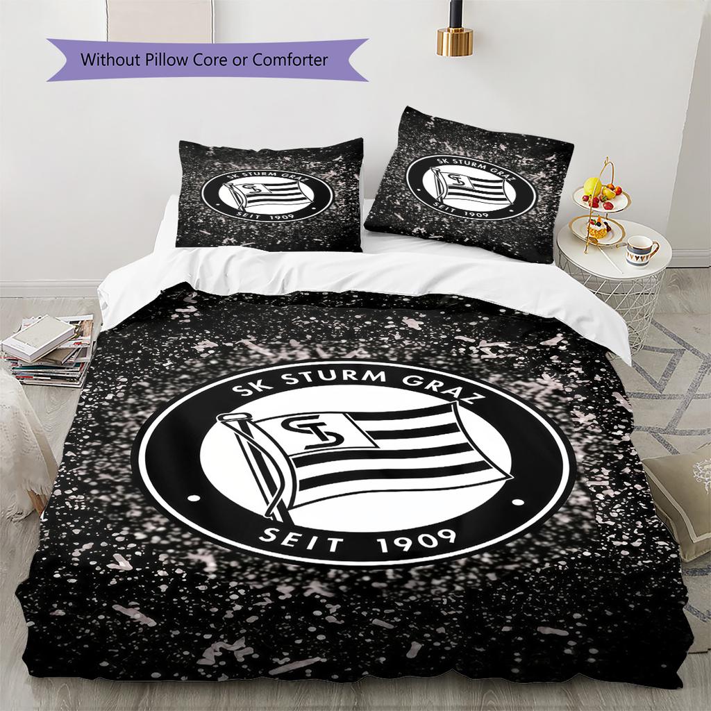 SK Sturm Graz logo Biancheria da letto Set piumino Copripiumino Federa Decorazione per la casa Regalo di compleanno (1 * copripiumino + 2 * federa, senza nucleo)