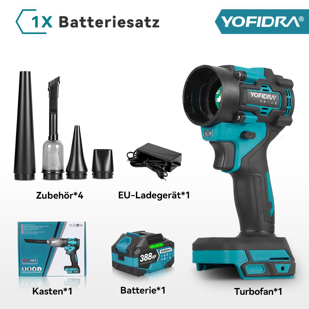 Yofidra Brushless 2-in-1 Turbo Blower Jet Fan & Vacuum Cleaner 80000RPM Handheld Dust Blowing Tool For Makita 18V Battery Pin