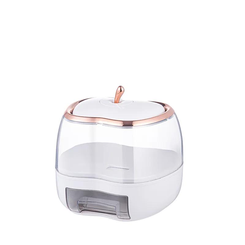 Grain Dispenser Grain Storage Box Transparent Moisture-proof Sealed Rice Jar Circular Kitchen Rice Bucket Insectproof Rice Tank