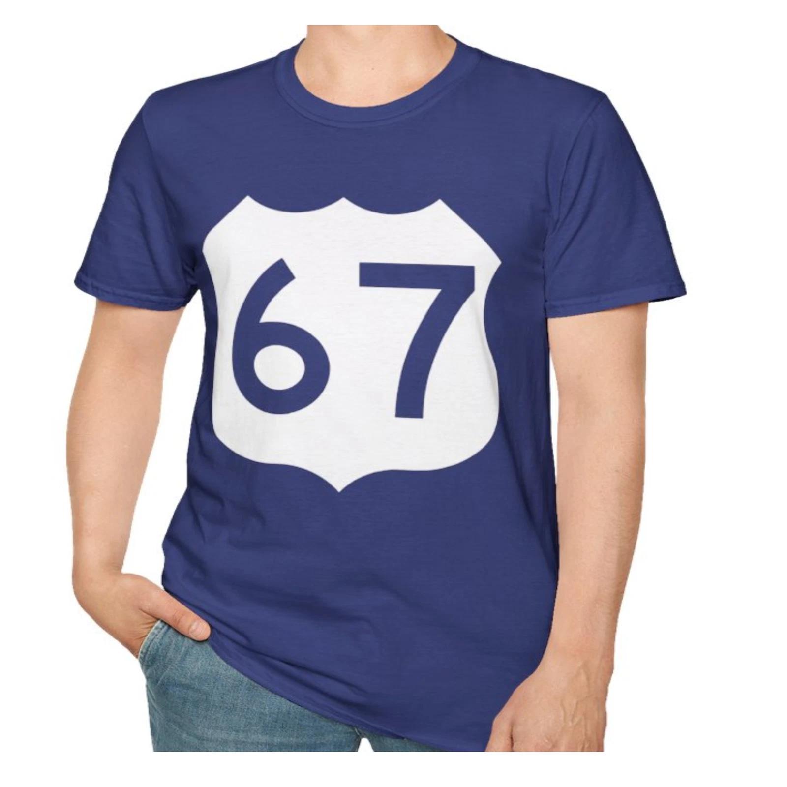 Route 67 Shield T-Shirt Vague Slang Highway 67 Sign Tee Unisex Great Teen Gift 2XL