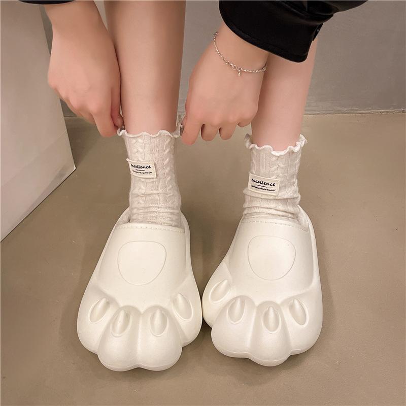 Cat s paw winter warm cotton slippers women s non-slip bag head home shoes plush indoor home thick-soled cotton slippers 36-37