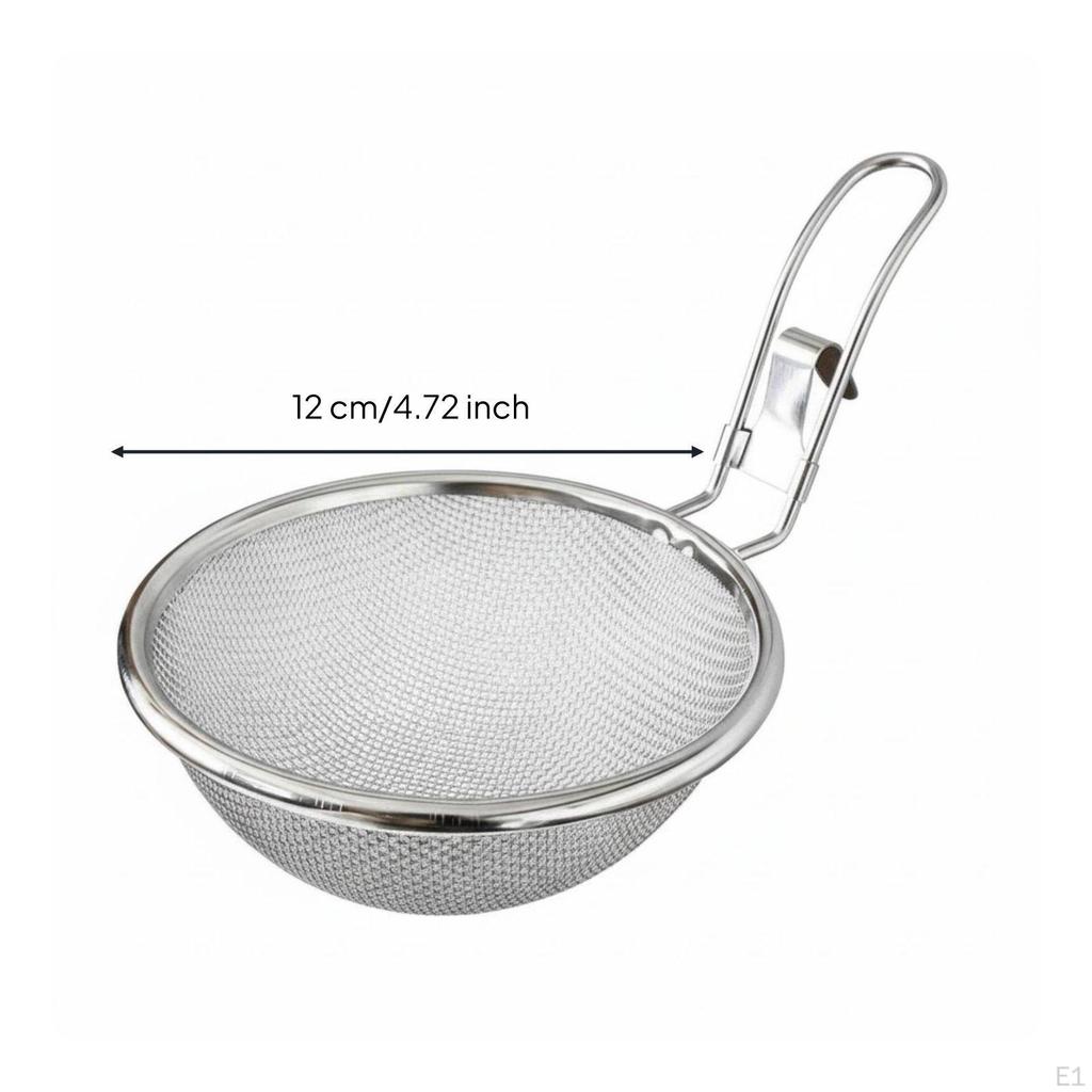 Pot Skimmer Spoon Fine Mesh Stainless Steel Food Strainer Easy to Clean Ladle