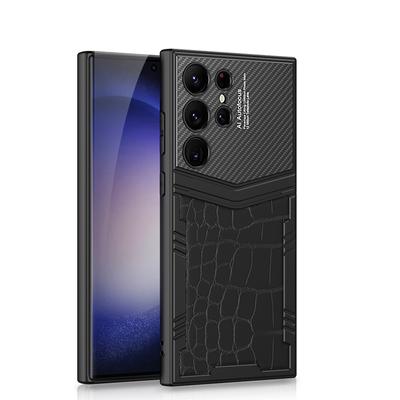 Ultracienki skórzany pokrowiec do etui Samsung Galaxy S24 Ultra Plus 5G, ochrona obiektywu aparatu, odporny na wstrząsy futerał na telefon