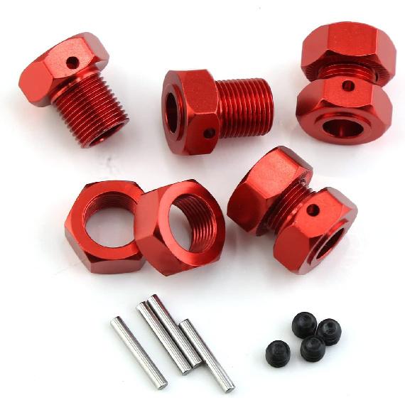 17mm Wheel Hex 5mm Extended and 17mm Wheel Nut Aluminum Alloy for ARRMA Kraton 6S Outcast 6S Notorious 6S Talion 6S Upgrades Parts (Red)