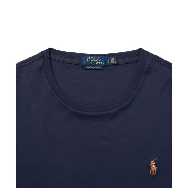 Polo Ralph Lauren Fw22 Solid Logo Slim Fit Short Sleeve T-Shirt Men Tops Navy MNPOTSH1N820101-410