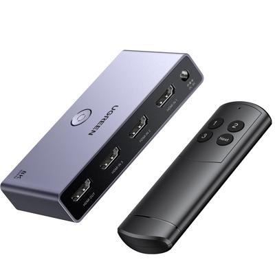 UGREEN HDMI 3 1 HDMI Selektor s Dálkovým Ovladačem HDMI HDCP Podpora s a Přepínačem, Vstupy, Výstup, 8K@60Hz/4K@120Hz, Ovládání, 48Gbps, 2.1, 2.3 [Kompatibilní
