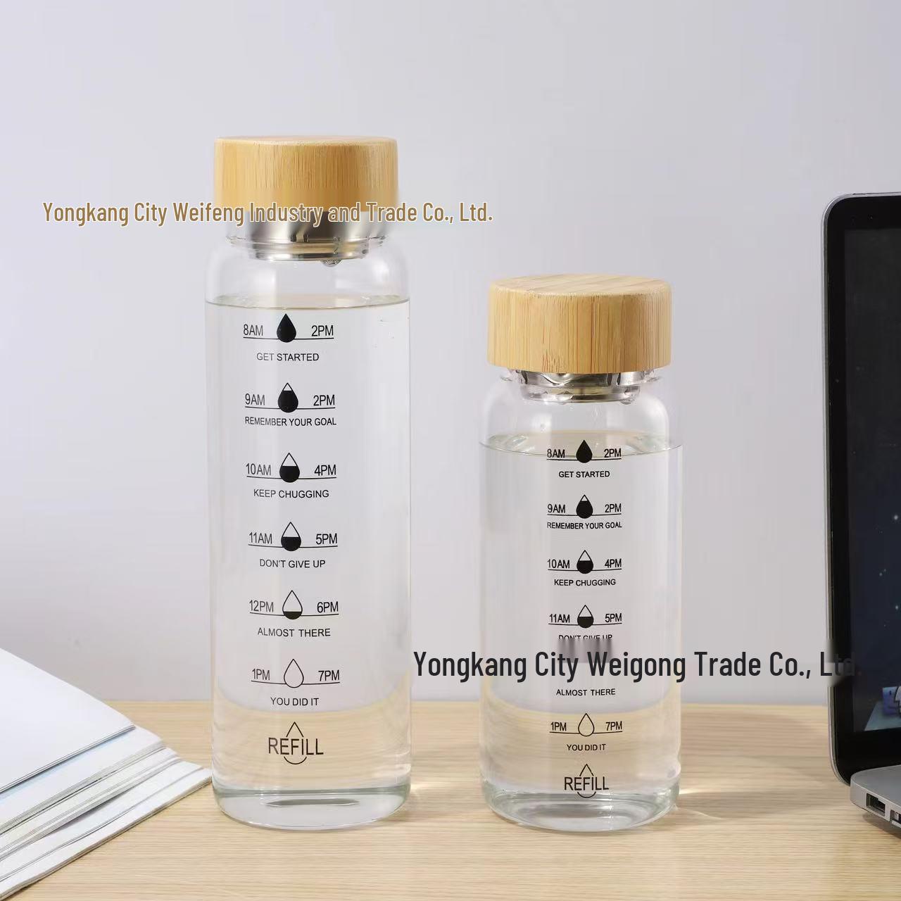 

1000ml Large Capacity Glass Travel Cup with Lid and Tea Brewing Scale 601-700ml