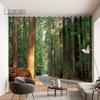 2 Panel Custom Curtain Visual Extension Highway Curtain 3D Space Forest Tree Green Scenic Living Room Decorative Curtain Cortina