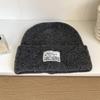 Big head circumference hat Thickened solid color knitted hat Dome wool hat Warm ear protector Cold hat